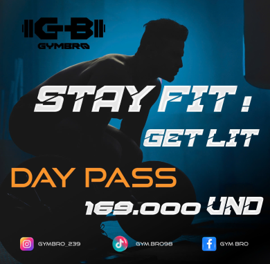 GYM BRO – VÉ GÓI DAY PASS 169.000 VNĐ TẠI QUẬN 1 